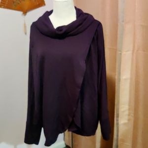 Deep Blue CJ Banks cowl neck sweater